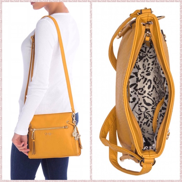 🏷 Jessica Simpson Mustard Butterfly Bag - Picture 3 of 8